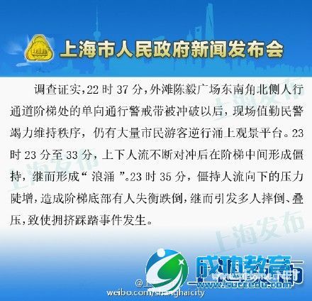 上海举行新闻发布会还原外滩拥挤踩踏事件过程 