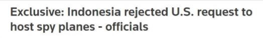 印尼拒绝美军机着陆请求 别拿我当反华马前卒！