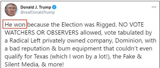 特朗普首次说拜登赢得大选 美国网民:终于认输了 特朗普首次说拜登赢得大选 美国网民:终于认输了