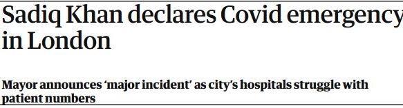 伦敦进入“重大事故”状态！英国疫情新增确诊人数再创新高！