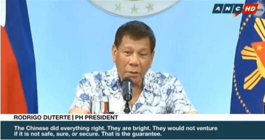 杜特尔特信任中国疫苗：中国人不会冒险生产不安全疫苗！