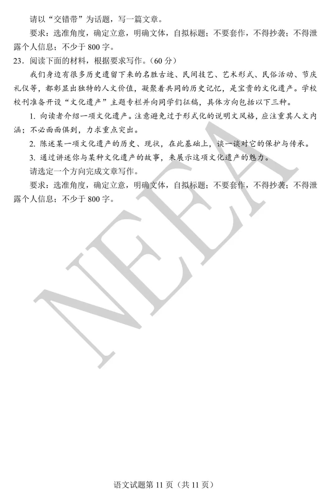 2024年高三九省联考（新高考适应性测试）语文试题完整版