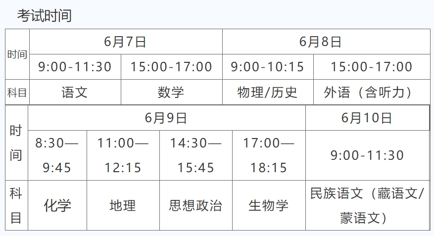 甘肃2024年高考时间什么时候？考几天？ —掌上高考—中国教育在线